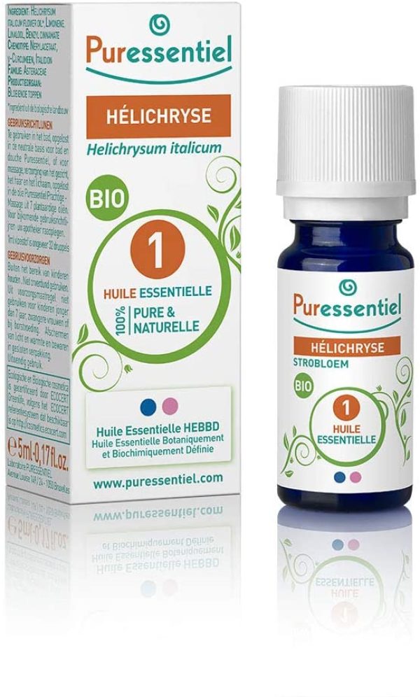 Puressentiel - Huile Essentielle Hélichryse - Bio - 100% pure et naturelle - HEBBD - 5 ml