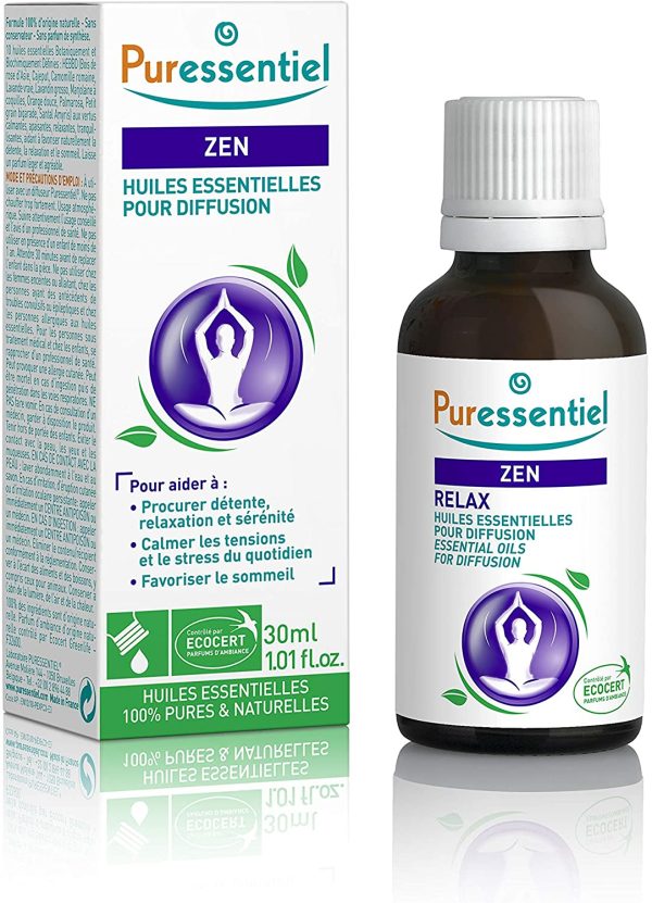 Puressentiel - Sommeil Détente - Huiles Essentielles pour Diffusion - Diffuse Zen -100% pures et naturelles - Aide à procurer détente, relaxation et repos - 30 ml