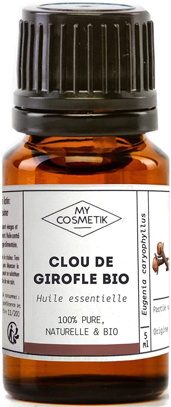 Huile Essentielle de Clou de girofle BIO AB - 100% Pure et Naturelle HEBBD - MY COSMETIK - 5 ml