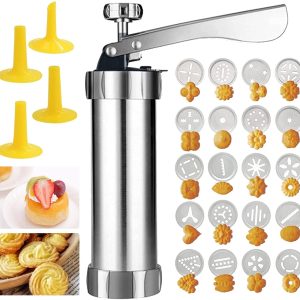 Presses à Biscuits, Presse à Pâtisserie Avec 20 Accessoires et 4 Accessoires de Pulvérisation, Presse à Pate Manuelle DIY Moule pour Pâtisserie, Outils de...