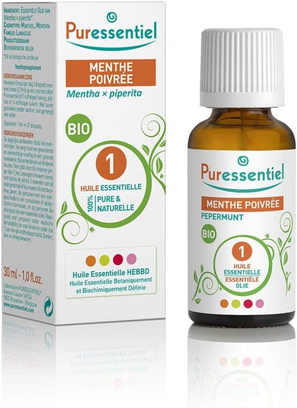 Puressentiel - Huile Essentielle Menthe Poivrée - Bio - 100% pure et naturelle - HEBBD - 30 ml Visiter la boutique Puressentiel