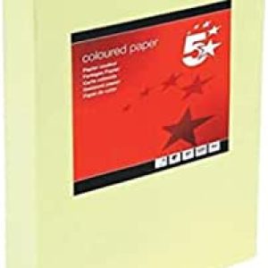 5 Star Rame de papier de couleur A4 80 g/m² Jaune 500 feuilles (Import Royaume Uni) Marque : DOHE