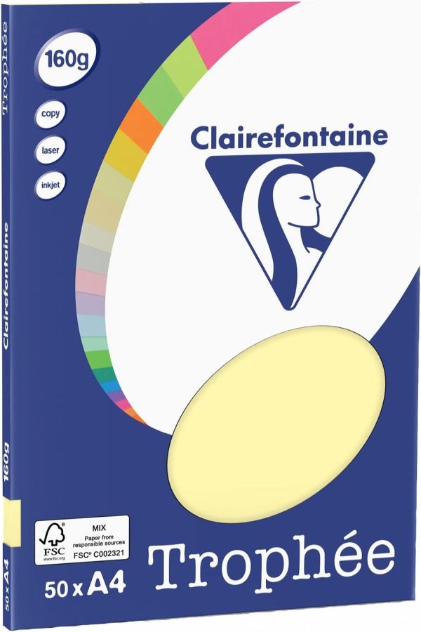 Clairefontaine 4157C Papier Photocopieuse Trophee A4 160G/M² 50 Feuilles Jaune Visiter la boutique Clairefontaine