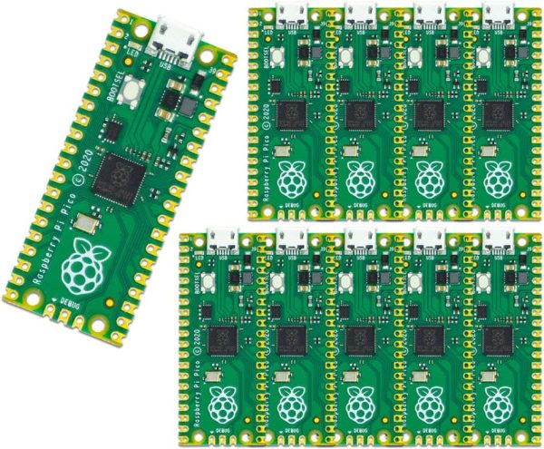 Rasppishop Raspberry Pi Pico (lot de 10) avec autocollants (10 pièces)