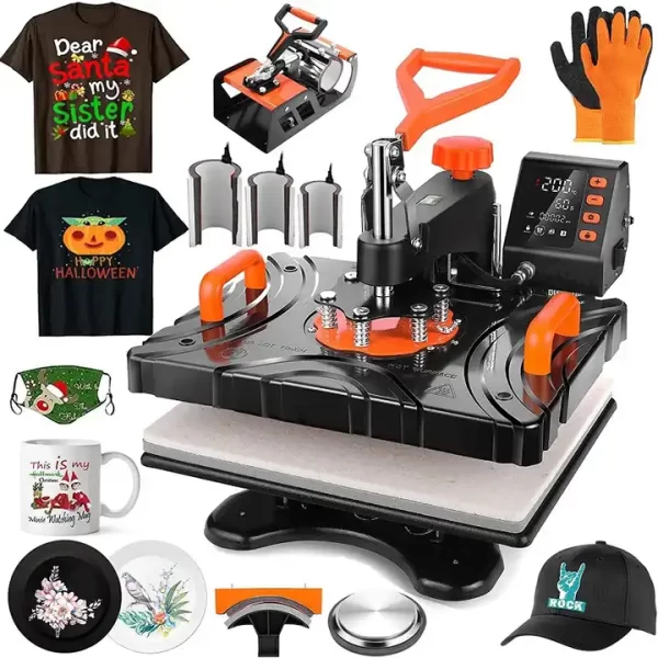 Freesub 5 in 1 Combo Heat press machine hat logo sublimation machine T-shirt printing machine P8100-5