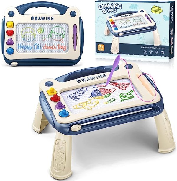 ENCOUN Ardoise Magique, Bleu Tableau Magique, Enfant Tableau de Dessin Magnétique Effaçablem, Ardoise Magnétique Magique avec Pieds, Jouet Enfant 2 Ans Educatif, pour Garçons Filles Jouets 2-5 Ans Marque : ENCOUN