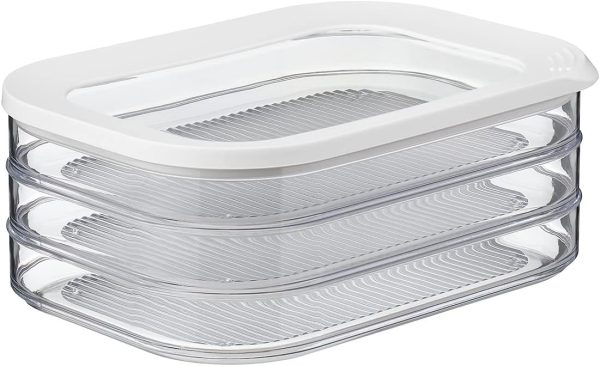 Mepal - Boîte de Conservation Charcuterie Modula 3 Couches - Boîte de Stockage avec Couvercle - Convient pour Conserver Produits Carnés - 3 Boîte de Rangement Séparées - 3 x 550 ml - Blanc Visiter la boutique Rosti Mepal