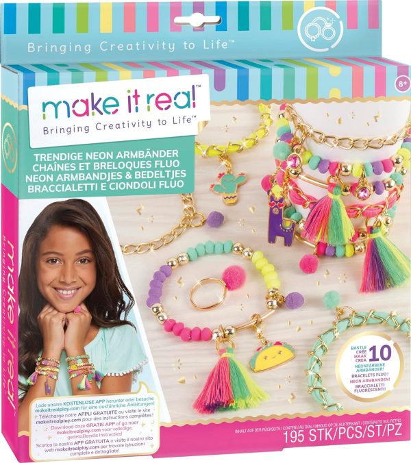 Make It Real - Chaine Et Breloque Fluo - Fabrication de bijoux enfants - Dès 8 ans - Lansay