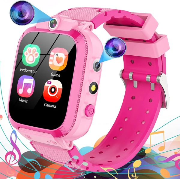 Vannico Montre Connectée Enfant Fille Garçon avec Appareils 2 Photo, Smartwatch Enfant 24 Jeux Musique Pédomètre Calories Réveil, Montre Intelligente Enfant Cadeau 3-12 Ans(avec SD Card)…