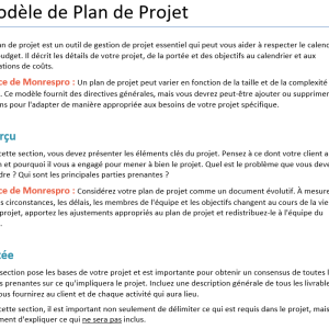 Modele de plan de projet