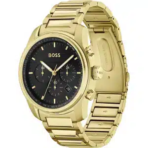 montre boss trace en metal dore